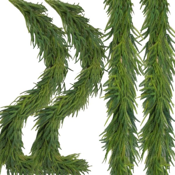 TELMO  Artificial Plant Craft Christmas Vine Pine Needle Cypress Outdoor Decor Artificial Wall Hanging Vine