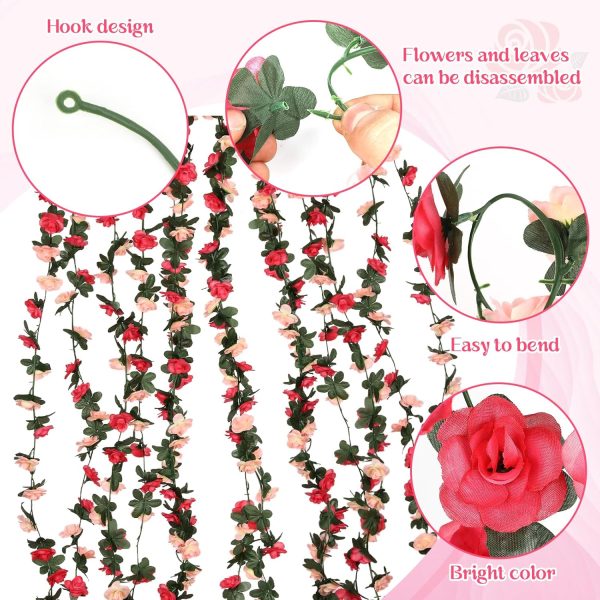 Telmo Artificial Flower Garland, Rose Lifelike flower Vine 45 Heads Flower - Image 2