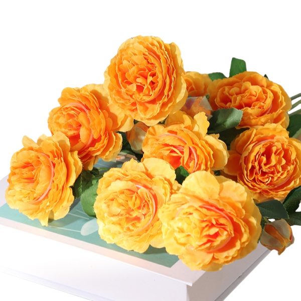 TELMO Silk Flower Bouquets​ Artificial Floral Peony 3 Heads Fake Flowers 2 Pcs - Image 9