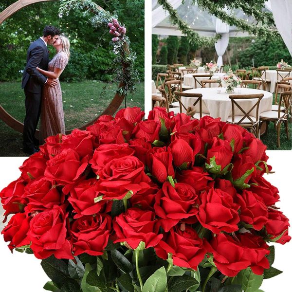 Telmo Artificial Silk Flowers Realistic Roses Bouquet Long Stem for Home Wedding Decoration - Image 7