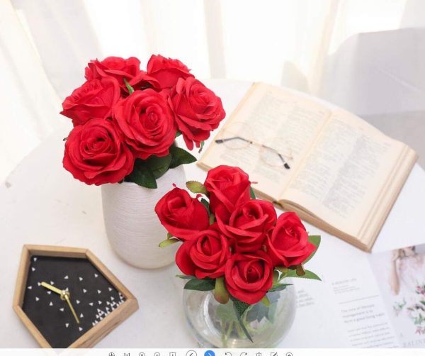 Telmo Artificial Silk Flowers Realistic Roses Bouquet Long Stem for Home Wedding Decoration - Image 6