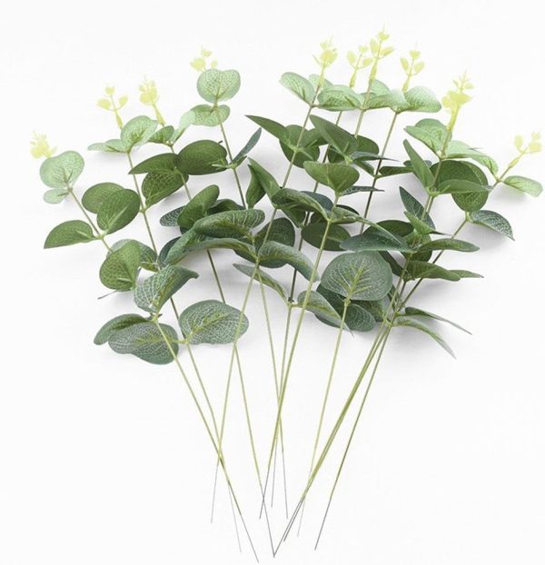 Telmo Artificial Eucalyptus Stems Leaves Faux Silk Eucalyptus Artificial Flowers - Image 4