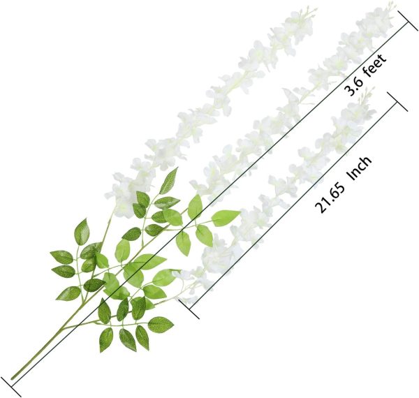 Telmo Artificial Fake 12PCS Wisteria Vine Rattan Hanging Garland Silk Flowers String Home Party Wedding Decor - Image 9