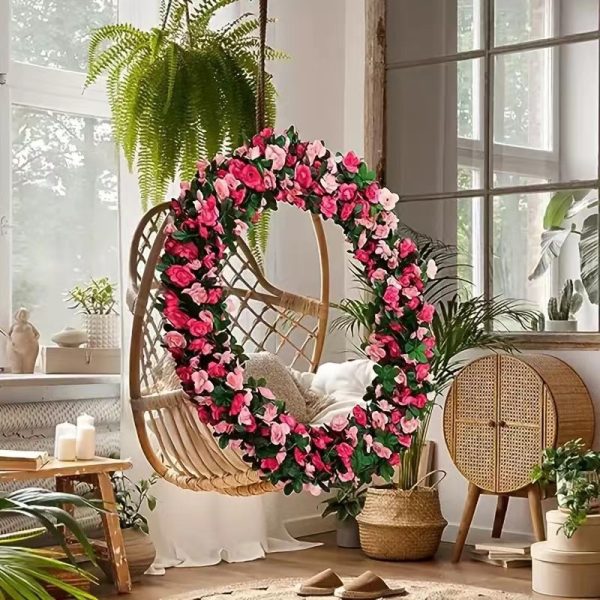 Telmo Artificial Flower Garland, Rose Lifelike flower Vine 45 Heads Flower - Image 7