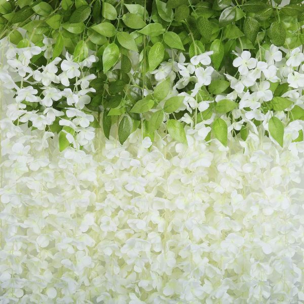 Telmo Artificial Fake 12PCS Wisteria Vine Rattan Hanging Garland Silk Flowers String Home Party Wedding Decor - Image 17