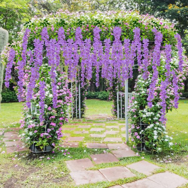 Telmo Artificial Fake 12PCS Wisteria Vine Rattan Hanging Garland Silk Flowers String Home Party Wedding Decor - Image 15