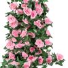 Telmo 2 Pack (14FT) Artificial Rose Vine Fake Flowers Garland Hanging Silk Rose Ivy Plants Vine - Image 4