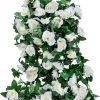 Telmo 2 Pack (14FT) Artificial Rose Vine Fake Flowers Garland Hanging Silk Rose Ivy Plants Vine