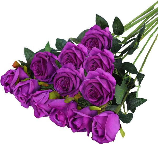 Telmo Artificial Silk Flowers Realistic Roses Bouquet Long Stem for Home Wedding Decoration - Image 12