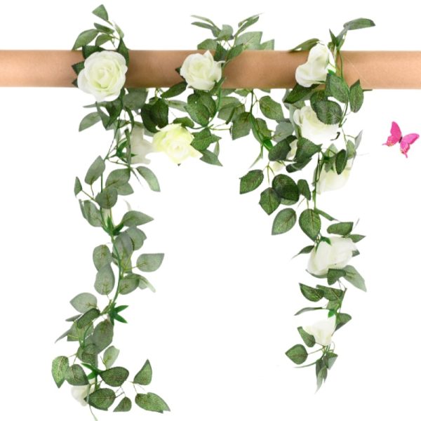 TELMO 14Ft 173" Artificial Rose Vine Hanging Flowers Garland - Image 2