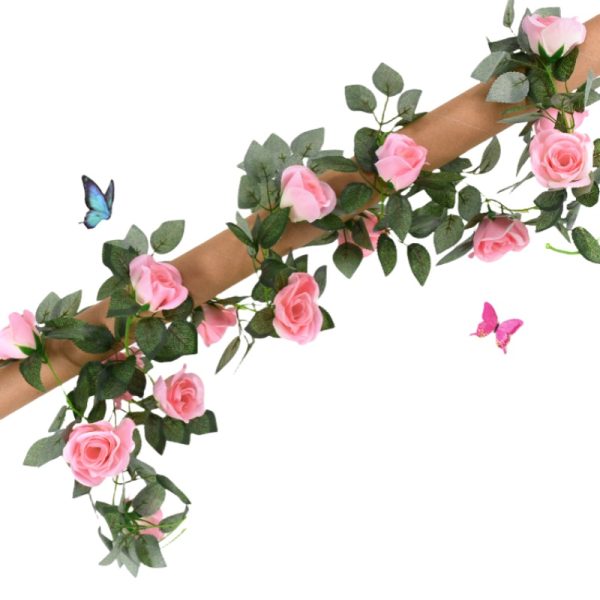 TELMO 14Ft 173" Artificial Rose Vine Hanging Flowers Garland - Image 3