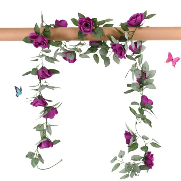 TELMO 14Ft 173" Artificial Rose Vine Hanging Flowers Garland - Image 7