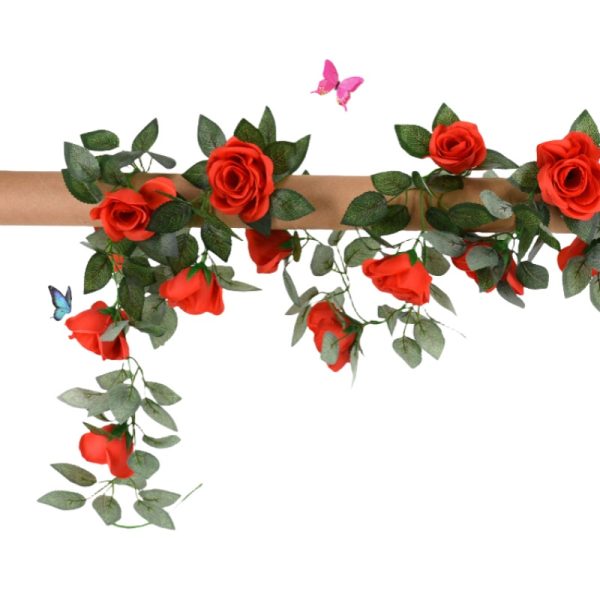 TELMO 14Ft 173" Artificial Rose Vine Hanging Flowers Garland - Image 4