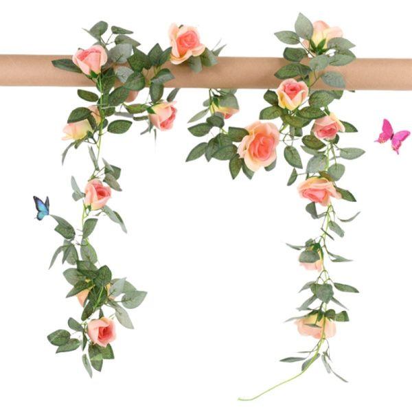 TELMO 14Ft 173" Artificial Rose Vine Hanging Flowers Garland - Image 6