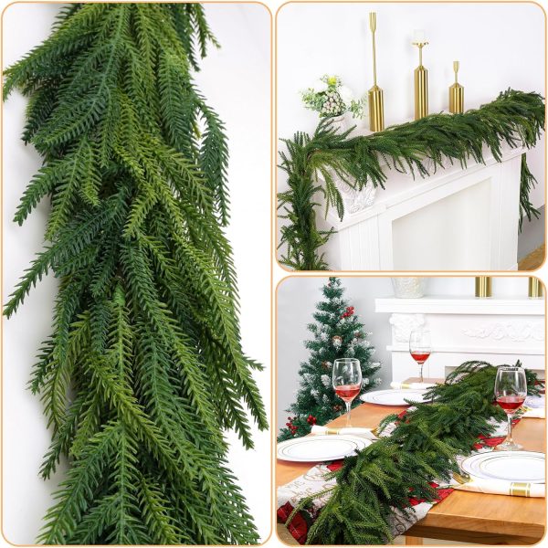 TELMO  Artificial Plant Craft Christmas Vine Pine Needle Cypress Outdoor Decor Artificial Wall Hanging Vine - Image 6