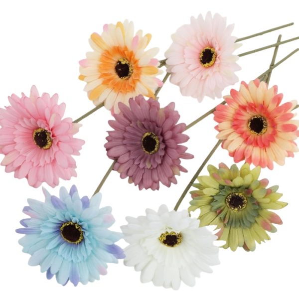 TELMO 6 Gerbera Artificial Daisy Flower Wedding Bouquet - Image 6