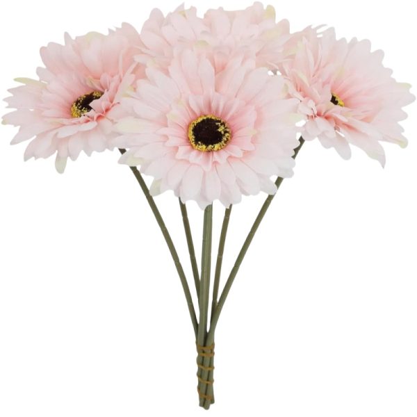 TELMO 6 Gerbera Artificial Daisy Flower Wedding Bouquet - Image 9