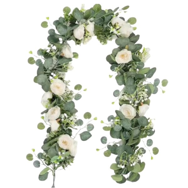 TELMO Wreath Garland Silk flower, Artificial Flower hanging floral for wall wedding decro,2Pcs - Image 2