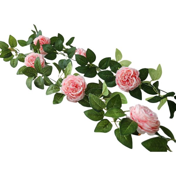 TELMO 6.56FT DIY Wreath Garland Artficial Flower 8 Roses Hanging Wall Decor - Image 3