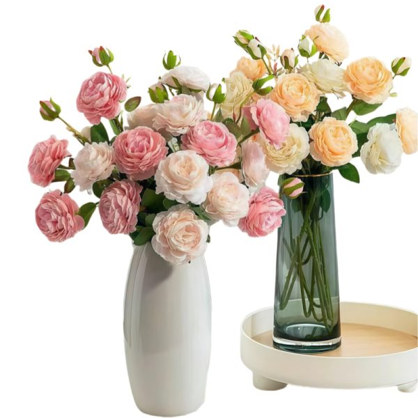 TELMO 3 Heads Silk Flowers Peony artificial flower for wedding office decroation - Image 15