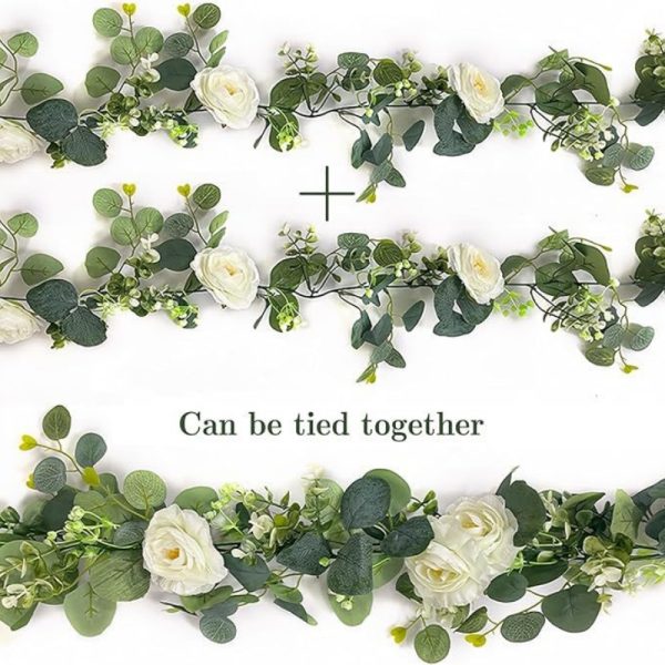 TELMO Wreath Garland Silk flower, Artificial Flower hanging floral for wall wedding decro,2Pcs - Image 5