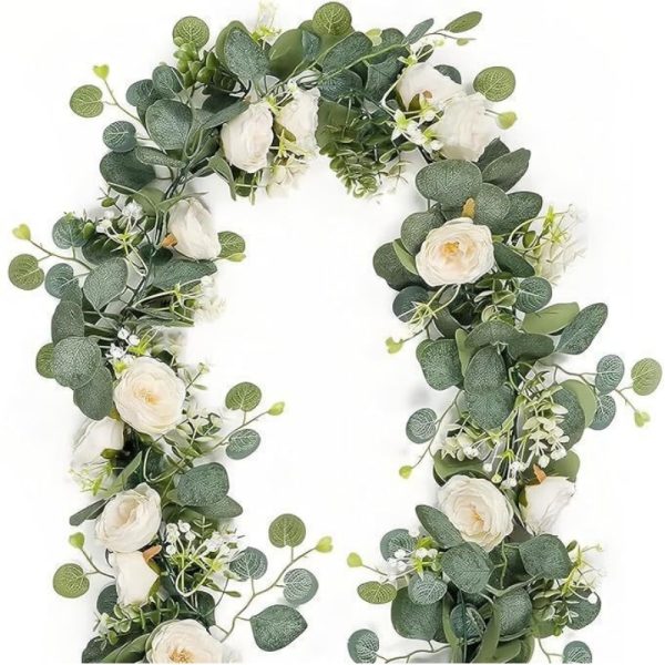 TELMO Wreath Garland Silk flower, Artificial Flower hanging floral for wall wedding decro,2Pcs - Image 7