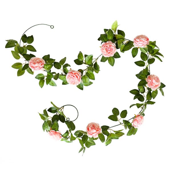 TELMO 6.56FT DIY Wreath Garland Artficial Flower 8 Roses Hanging Wall Decor - Image 7