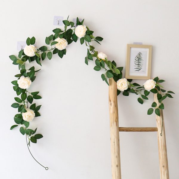 TELMO 6.56FT DIY Wreath Garland Artficial Flower 8 Roses Hanging Wall Decor - Image 8