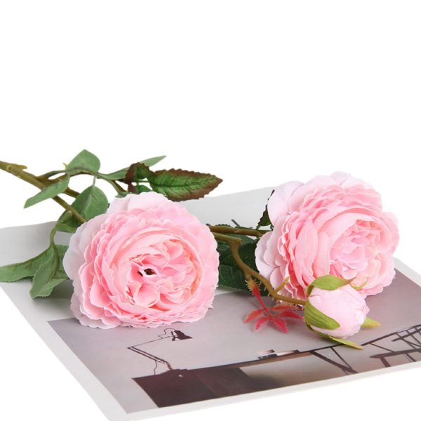 TELMO 3 Heads Silk Flowers Peony artificial flower for wedding office decroation - Image 3