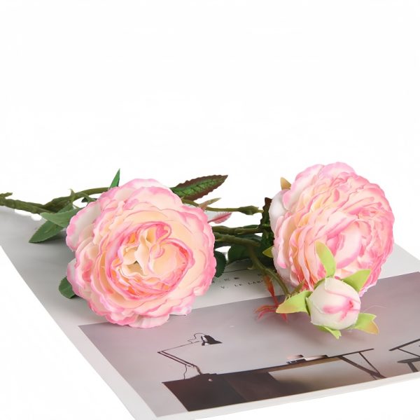 TELMO 3 Heads Silk Flowers Peony artificial flower for wedding office decroation - Image 2