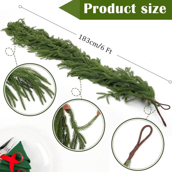 TELMO  Artificial Plant Craft Christmas Vine Pine Needle Cypress Outdoor Decor Artificial Wall Hanging Vine - Image 4